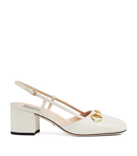 gucci slingback white|Gucci slingback horsebit.